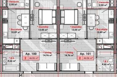 1-комнатная квартира, 46 м², Рышкановка, Кишинёв img