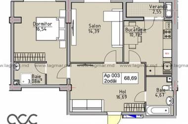 2-х комнатная квартира, 67 м², Старая Почта, Кишинёв img